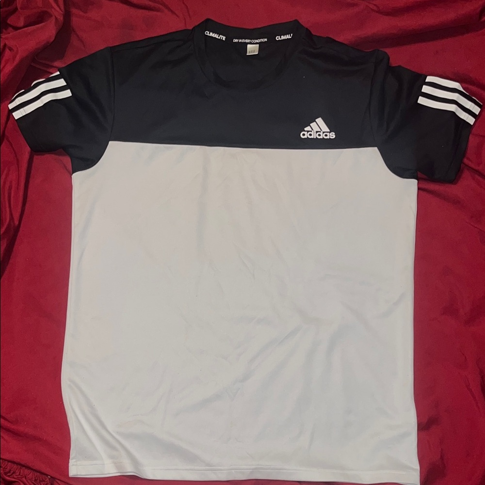 Adidas Men's Two-Tone Black and White Tee